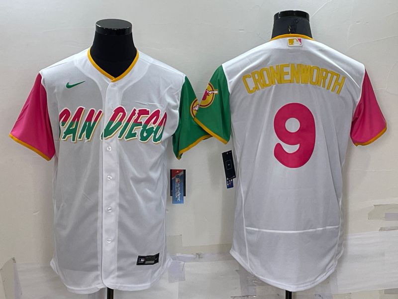 Men San Diego Padres #9 Cronenworth White City Edition Elite Nike 2022 MLB Jersey